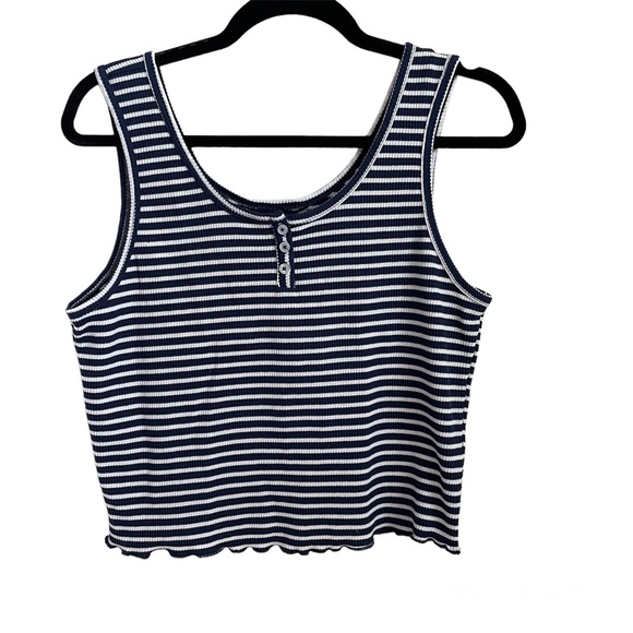 SO Navy & White Striped Henley Tank - XXL - NWT - Picture 1 of 5